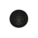 Pingente Medalha de São Bento Ródio Negro em Prata 925