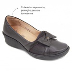 Sapato Feminino Confortável com Neoprene Café Levecomfort