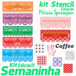 Kit Stencil Coleção Márcia Spassapan | Semaninha - Edição 11 + 7 Aulas + Risco A3