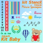 Kit Stencil Coleção Márcia Spassapan | Kit Baby - Edição 15 + 6 Aulas + Risco A4