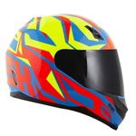 CAPACETE NORISK STUNT FF391 CUTTING LIGHT BLUE/YELLOW/RED