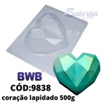 Coração Lapidado 500g BWB COD:9838 Forma de Chocolate Especial (3 partes)