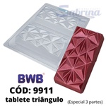 Barra Tablete Triângulo BWB COD: 9911 Forma Barras De Chocolate Acetato com Silicone Especial (3 Partes)