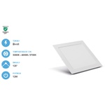 Painel Embutir LED Quadrado Branco 12W 17x17Cm Biv SE-240.587 3000K (Luz Amarela) - Save Energy