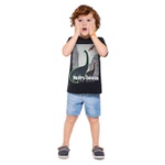 Camiseta Kyly Infantil Masculina Preta Dino