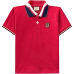 Camiseta Gola Polo Milon Infantil Masculina 4 ao 12 Vermelha 