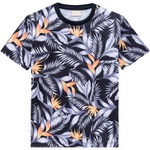 Camiseta Milon Infantil Masculina Estampa Tropical Preta Tamanho 4 ao 12