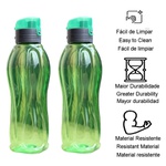 Garrafa plástica água suco resistente esportes verde 2 un