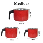Canecão copo alumínio vermelho cozinha café leite chá kit 3un