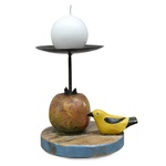 Castiçal Fruta e Pássaro III - Coleção Castiçais de Esculturas 