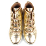 Tênis Siena Orcade Sneaker Metalizado Metais Laterais e Elástico Ouro Light