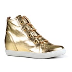 Tênis Siena Orcade Sneaker Metalizado Metais Laterais e Elástico Ouro Light