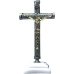 Crucifixo Metal 12cm com Base Resina