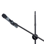 Pedestal Polyvox para Microfone Universal com Ajuste de Altura e com Suporte Articulado para Celular 