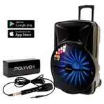 Caixa De Som Amplificada Xc-518 Polyvox Bluetooth 1200W com Microfone com Fio Polyvox
