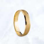 Aliança de Casamento Ouro 4mm Fosco Diamantado Galês Unidade 