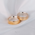Aliança de Casamento em Ouro 18k e Prata 6mm modelo Charlote