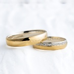 Aliança de Casamento em Ouro 18k e Prata 4mm modelo Elizabeth 