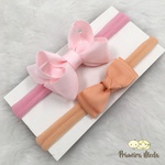 Kit Faixa para bebê Duplo Boutique Rosa