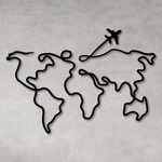 Escultura de Parede Mapa Avião