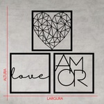 Kit 3 Esculturas de Parede | Decoração Love Amor + Presente (Palavra de Parede Gratidão)