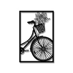 Escultura de Parede Quadro Bicicleta Flores