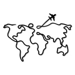 Escultura de Parede Mapa Avião