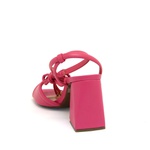 Sandália Salto Bloco Amarração Pink