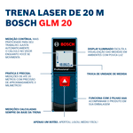 Trena a Laser Alcance 20 Metros GLM 20 - BOSCH