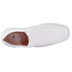 Sapato Branco Masculino em Couro - Modelo de Elástico - Fechado - Atende NR32