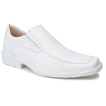 Sapato Branco Masculino em Couro - Modelo de Elástico - Fechado - Atende NR32