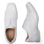 Sapato Masculino Branco de Cadarço -Couro Natural