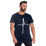 Camiseta Masculina Long Line Fé Marinho -Selten 
