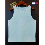 Camiseta Tommy Básica Regata Malha Peruana Azul bebe