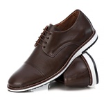 Sapato Derby Premium em Couro Confort Tchwm Shoes Marrom