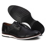 Sapato Derby Premium em Couro Confort Tchwm Shoes Preto
