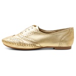 Sapato Social Feminino Top Franca Shoes Oxford Confort Ouro