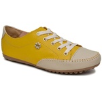 Mocatênis Feminino Top Franca Shoes Amarelo e Bege