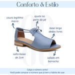 Sandália Salto Baixo Freedom com Calcanhar Fechado Azul Hortência- 842-07