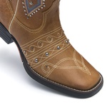 Bota Texana Feminina - Dallas Bambu / Dallas Celeste - Roper - Bico Quadrado - Cano Curto - Solado Freedom Flex - Vimar Boots - 13091-B-VR