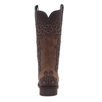 Bota Texana Feminina - Dallas Brown / Fóssil Caramelo - Roper - Bico Quadrado - Cano Longo - Solado Nevada - Vimar Boots - 13106-A-VR