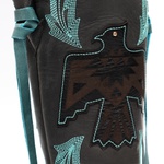 Bota Texana Feminina - Fóssil Preto / Celeste - Roper - Bico Quadrado - Cano Longo - Solado Freedom Flex - Vimar Boots - 13107-B-VR
