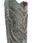 Bota Texana Feminina - Mustang Jeans / Craquelê Bronze - Roper - Bico Quadrado - Cano Longo - Solado Freedom Flex - Vimar Boots - 13119-D-VR