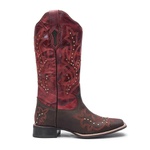 Bota Texana Feminina - Dallas Cator / Vermelho - Roper - Bico Quadrado - Cano Longo - Solado Nevada - Vimar Boots - 13133-A-VR