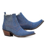 Botina Western Masculina - Jeans Delave - Bico Fino - Vimar Boots - 82086-A-VR