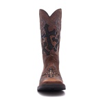 Bota Texana Feminina - Dallas Taupe / Craquelê Preto - Roper - Bico Quadrado - Cano Longo - Solado Freedom Flex - Vimar Boots - 13109-A-VR