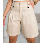 Y257 Short Feminino Alfaiataria Bege