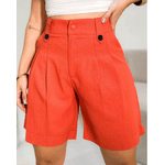 Y257 Short Feminino Alfaiataria Laranja