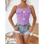 Cropped Feminino Casual -Lavanda