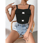 Cropped Feminino Casual - Preto 